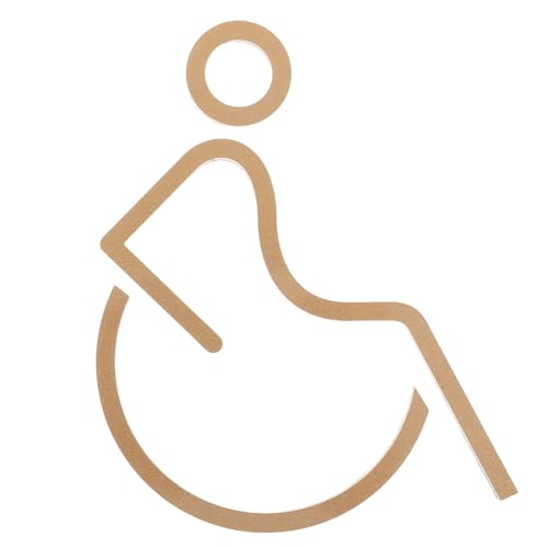 PAMINGONO Disabled Restroom Signs Business Restroom Symbols Accessible Toilet Signage Washroom Symbols Business Toilet Signage Acrylic Bathroom Signs Door Stickers Golden