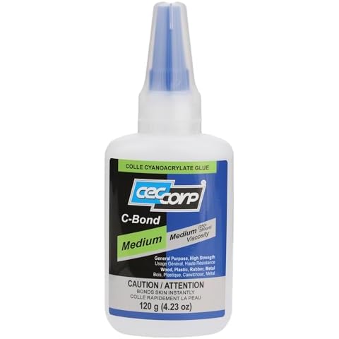CECCORP Super Glue - C-Bond Medium, 4.23 oz (120 g), Medium Viscosity Cyanoacrylate Adhesive, Clear CA Glue for All Purposes Cover