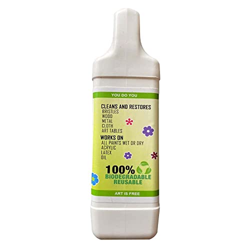 Green Piece® Paint Brush Cleaner & Restorer – 100% Natural, Non-Toxic Formula – Made in USA – Cleans Wet or Dry Paint – Safe for Hands – Works on Acrylic, Latex, Oil & Shellac – 18 Oz