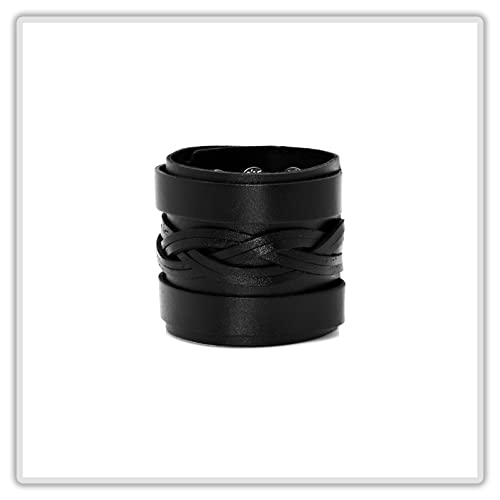 Image of Punk Retro Braided Wide Leather Wristband Arm Cuff Bracelet