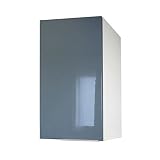 Berlioz Creations CP4HG Meuble Haut de Cuisine 1 Porte Gris Haute Brillance 40 x 34 x 70 cm, Fabrication 100% française