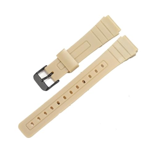 APVMFMKLTG Correa De Repuesto For Reloj Casio F91W F-91W, Correa De Resina Negra Con Pasadores, Hebilla De Metal, Pulsera De Silicona TPU(Khaki B)