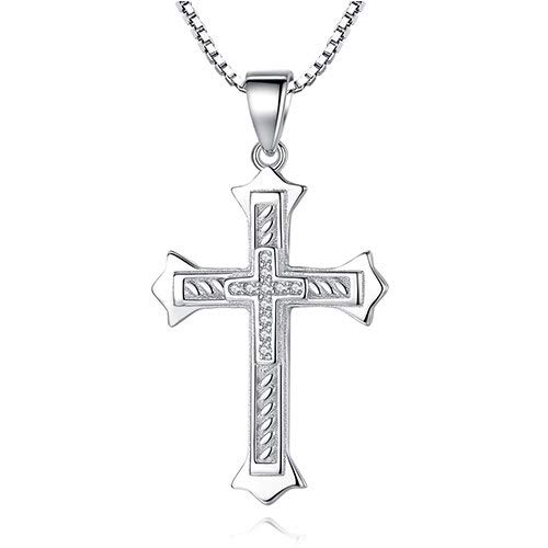 Collier en Argent Sterling 925 Cristal pour femmes avec pendentif classique bijoux féminins