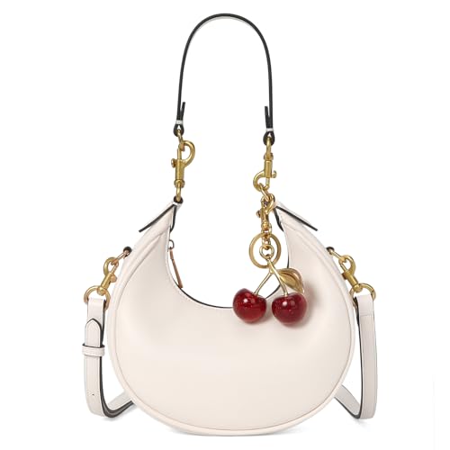Image of JQWSVE Small Top Handle Bags for Women Mini Purses Cute Ladies Handbags Crescent Mini Crossbody Bags with Cherry