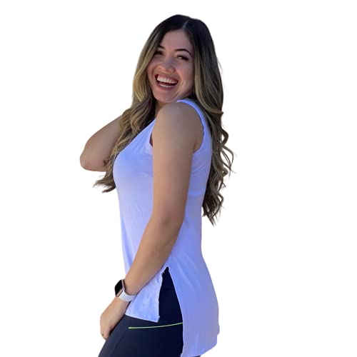 Regata Blusa Feminina Sobre Legging Moda Fitness Academia e Ginástica Preto (Branco, M 38/40)