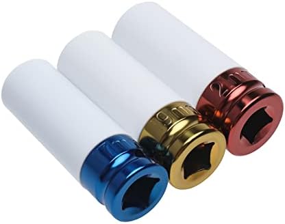 FreeTec 1/2-Inch Drive Metric Extra Thin Wall Deep Wheel Protector Impact Socket Set, 3 Size, 17, 19, 21 mm