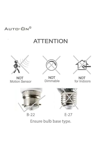 Image of Auto-ON Day /Night Sensor 20W Smart LED Bulb, Soft White, Built-in Dusk to Dawn Sensing, 6th Gen Chip Technology, B22 Base, with Surge Protector. Pack Of 1