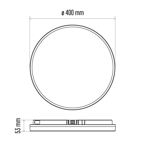 EMOS LED-Deckenleuchte TORI 36 W, für Außen und Innen, Helligkeit 3800 lm, neutralweiß 4000K, Deckenlampe Flur, Bad, Küche, Balkon, Terrasse rund Ø 40 cm, ZM4325, Weiß