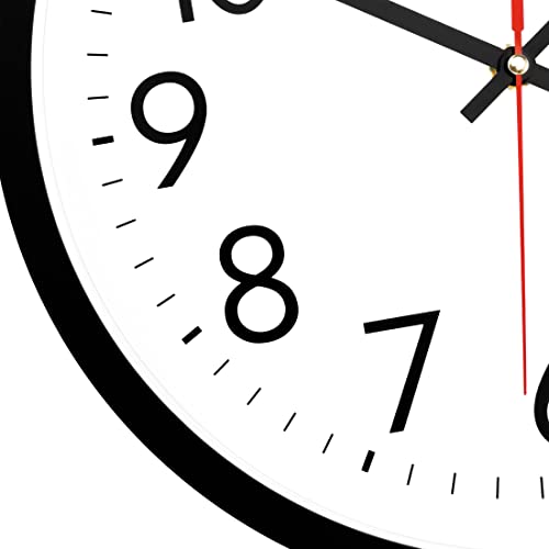 Lumuasky Wall Clock, Silent Non-Ticking 12 Inch Quartz Battery Operated Round Analog Wall Clock for Classroom,School, Office, Living Room, Bedroom,Kitchen