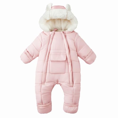 Image of AiWMGL Baby Girls Boys Snowsuit Newborn Winter Clothes Jumpsuit Romper Infant Hooded Fleece Coat Jacket Outwear