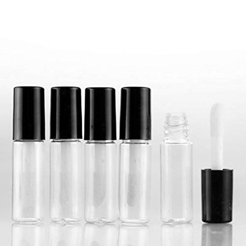 #N/A 5 peças de mini tubo de brilho labial transparente recarregável, recipientes vazios para batom