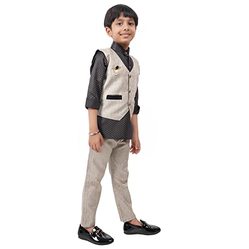 Image of Stylish 3-Piece Waistcoat, Kurta and Trouser Suit Set VC001