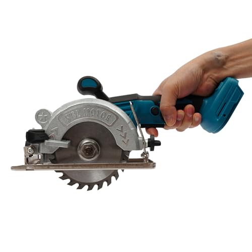 2280W Akku Handkreissäge, 6200 U/min, 0–45° Schnittwinkel, Schnitttiefe 41mm, 5 Zoll Sägeblatt, Überlastschutz, Akkubetrieben (Ohne Akku), mit 2 Blättern, für Holz Metall