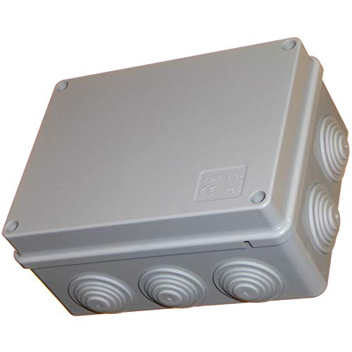 Caja de conexiones de 150 mm con ojales impermeable IP56 PVC plástico adaptable recinto al aire libre iluminación cable eléctrico conexión Cover