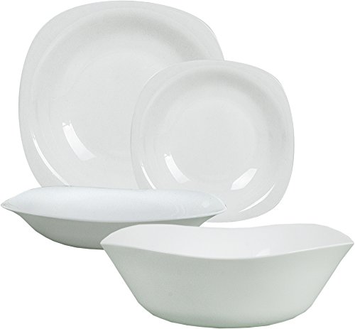 Bormioli Rocco 179591 Servizio Piatti Parma, Vetro, Bianco, 29.2x14x28.5 cm, 19 Unità