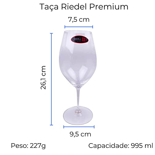 Kit Premium 2 Taças Riedel 995 ml Saca-rolhas Pulltex Clickcut Preto