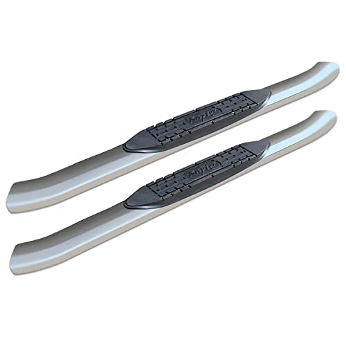 Raptor Series Nerf Bars Side Steps 4In Oval Stainless Steel Curved For 07-18 Silverado/Sierra 1500/2500/3500 Regular Cab #TOP29