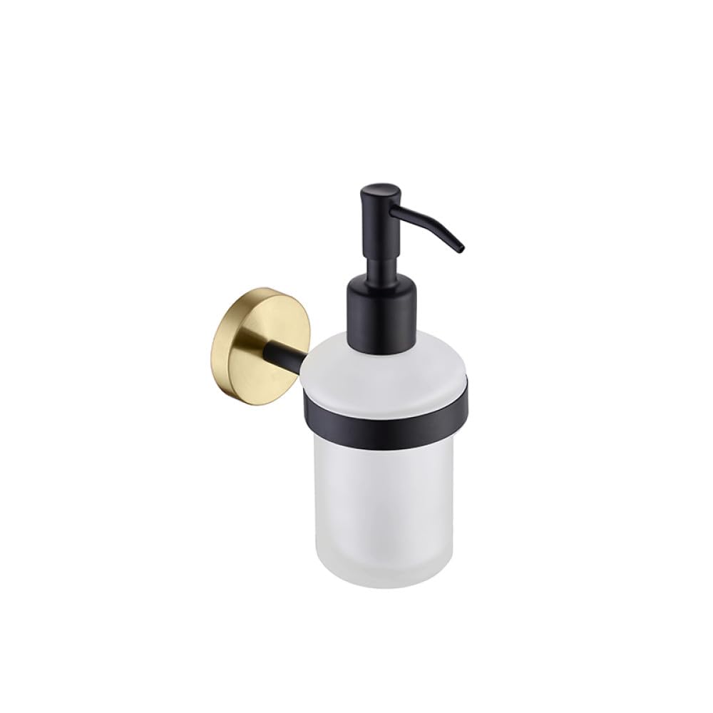 Porte-papier toilette et anneau porte-serviette noir mat or brossé pour accessoires salle de bain