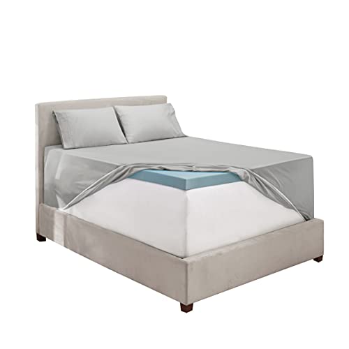 Image of Hearth & Harbor Extra Deep Pocket 3-Piece Bed Sheets Set - Super Deep Fitted Sheet 18 - 24 inces Depth, Fits High Profile Mattresses with Toppers, Twin, Silver Gray