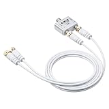 サンワダイレクト アンテナ分配器 2分配 4K8K対応 BS/CS/地デジ/CATV 対応 全端子通電型 分配器 出力ケーブル付き ケーブル長1ｍ 500-AT005-OUT1