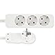 REV Steckdosenleiste SMART - Mehrfachsteckdose 3-Fach mit Flachstecker - ideal für die Verwendung hinter Möbel, Kabel 2m, max. 3680W, weiß