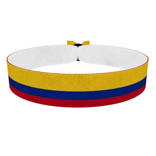 Druck-Palast Bracelet Colombie - Accessoire en satin imperméable - Manchette fan Colomb unisexe - Idée cadeau et souvenir de Colombie - Bracelet tendance 2023