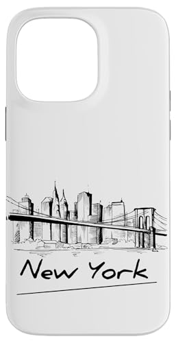 Cool Men's Women's Kids New York City Skyline Sketch Drawing X}zP[X iPhone 14 Pro Max p