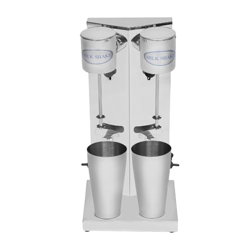 Electric Milkshake Maker Machine, 2x180W Commercial Milkshake Blender Double Head Stainless Steel Smoothie Milkshake Mixer Malt Blender Machine Drink Mixer for Commercial and Home Use