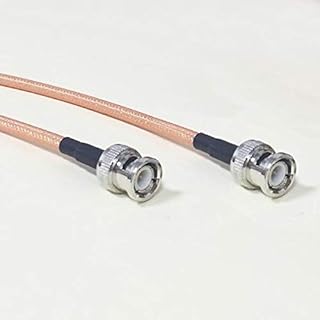 Davitu Wires & Cables - 2pcs RF coaxial dots, BNC male to BNC male connector RG142 cables 100 cm long copper