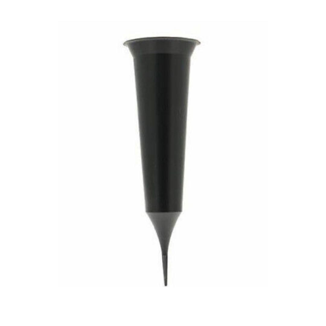 Daisy Dreams Set of 2 Black plain Spikes Memorial Grave Flower Vases-Strong Grave Flower Pots