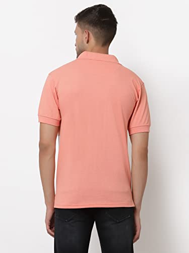 Image of UZARUS Mens Solid Cotton Regular Fit Polo T-Shirt