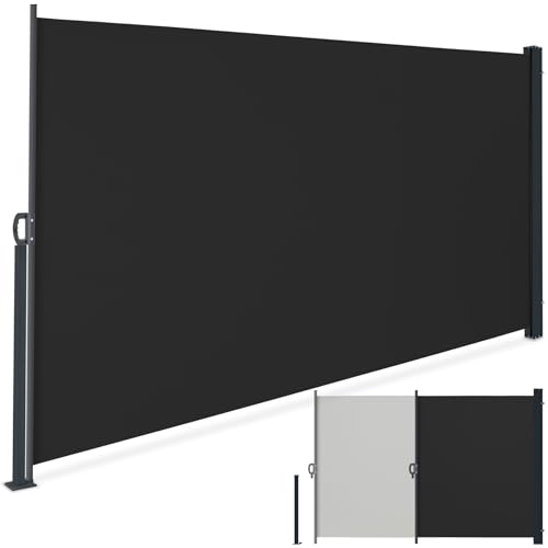 tectake® Store latéral 200 x 300 cm, Résistant aux intempéries, Protection Soleil et Vent, Brise Vue Opaque, Tissu en Polyester Enduit, Auvent latéral...