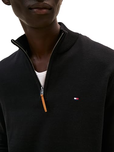 Image of Tommy Hilfiger Men's Long Sleeve Cotton Quarter Zip Pullover Sweater