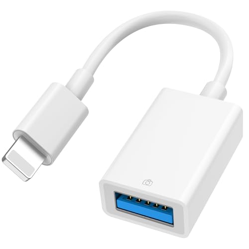 Loydia Lightning auf USB Adapter, [Apple MFi-Zertifiziert] Lightning zu USB-Kamera Adapter für iPhone, Plug-and-Play, USBA OTG Adapter für iPhone unterstützt Kamera, Kartenleser, U-Disk, Maus