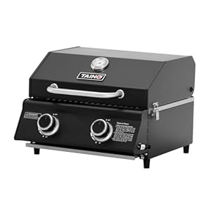 TAINO PLATINUM COMPACT DARK Tischgrill 2 Brenner Gasgrill Kompakt Camping Mini Grill Tragbar BBQ