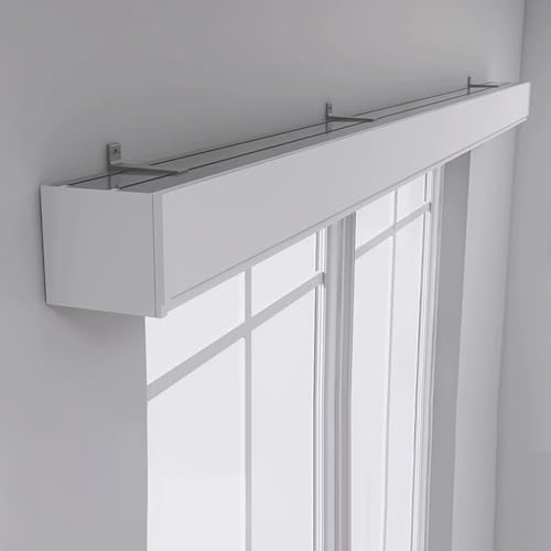 Heavy Duty 3-in-1 1.5m Double Curtain Track System - Versatile Wall/Ceiling Mount with Valance for Elegant Home Decor & Window Treatments, White Finish