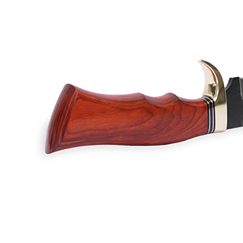 Hobby Hut Hh-361 Hunting Knife With Sheath, 13.5 Inches Buschraft Knife, Fixed Blade Knife, Walnut Wood Handle Designed For Hunting Camping (Red) #TOP4