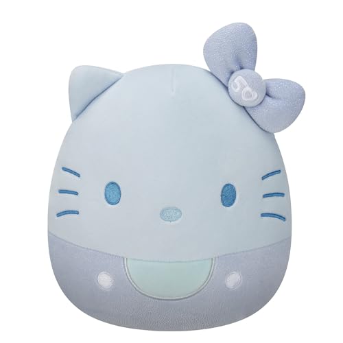 Squishmallows Hello Kitty Monochrome 50th Anniversary Blue 8 Inch Ultra Soft Toy