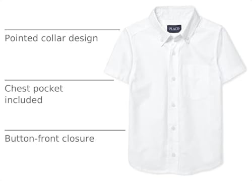 Image of The Children'S Place Boys Short Sleeve Oxford Shirt