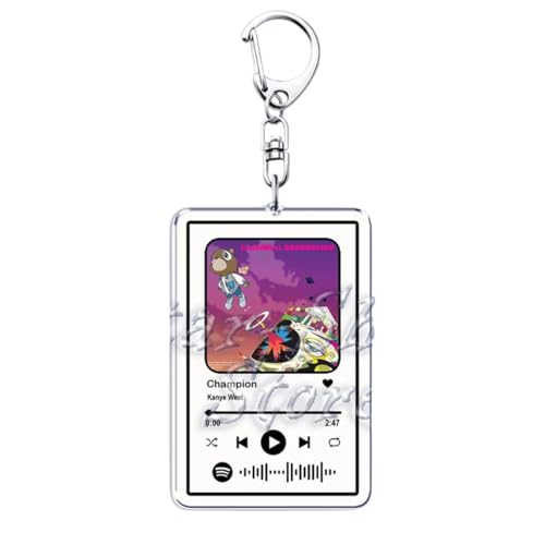XJAINTANGI New 2026 Classic Kanye Rap Album Graduation Keychains Keyring For Accessories Bag Bear Music Ye Pendant Key Chain Ring Jewelry Fans Gifts Fashion Creative Gift