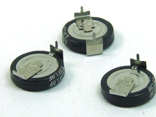 POPESQ® 3 piezas x Condensador electrolitico Power buffer Supercondensador 1F 5.5V 19.2 x 4.8mm Horizontal #A5989