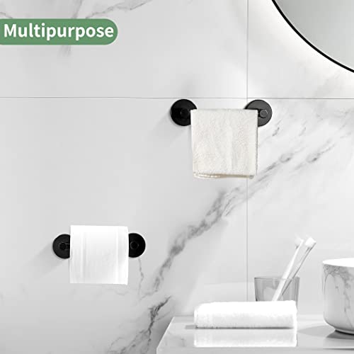 Weiko Black Toilet Paper Holder Towel Ring Bathroom Hardware Set Hand Towel Holder Matte Black Wall Mount Tp Tissue Roll Holder With Double Post Pivoting Bath Accessories Sus304 Stainless Steel 2Pc #TOP1