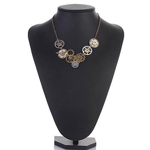 Steampunk Clock Necklace Choker Vintage Steam Punk Gears Sweater Chain Necklace Steampunk Accessories for Women Men2