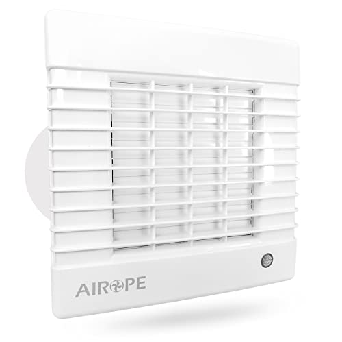 AIROPE-AS-100 mm, Automatic Shutter,Obturador Automático,Ventilador Extractor de Baño aire,Perfil moderno, Silencioso,Ideal para Baño,Cocina,Inodoro,Oficina, Garantía 5 AÑOS