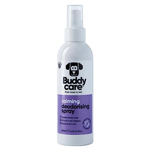 Buddycare | Spray Déodorant pour Chiens - Spray Déodorant Apaisant pour Chiens - Avec Aloe Vera & Pro Vitamine B5, Lavande, 200 ml (Lot de 1)