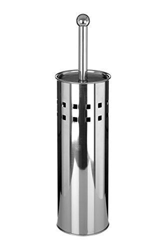 Premier Housewares Square Design Toilet Brush Holder - Stainless Steel