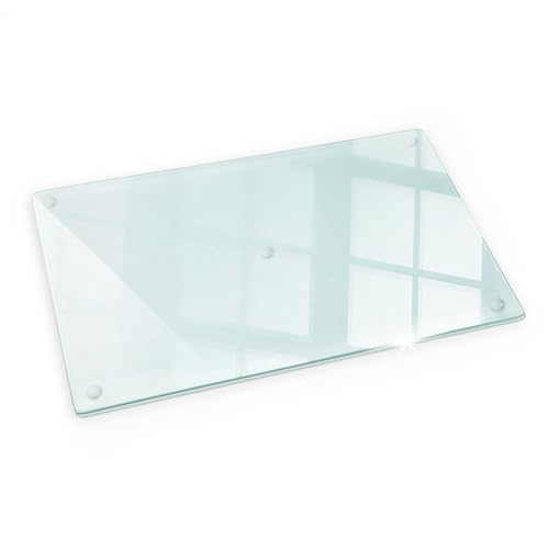 Tulup Planche à Découper Transparente 52x30 cm Verre Trempé Protège Plan de Travail