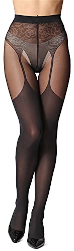 Bellivalini Medias Panty Mujer 60 DEN BLV-1112 (Negro, M)