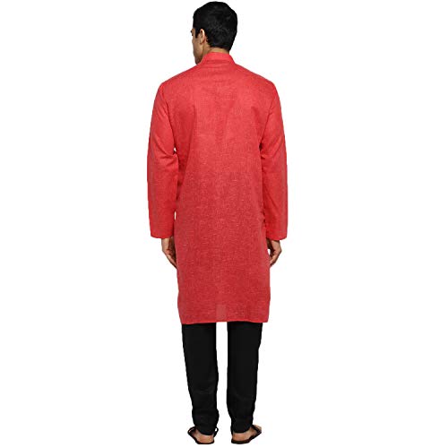Image of Royal Kurta Men's Cotton Knee long full Sleeve Solid Straight Kurta Pyjama Set
