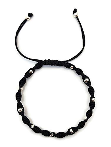 MYSTIC JEWELS By Dalia - Colour Thread Kabbalah Bracelet with Balls, Amulet, Evil Eye Protection, Good Luck (Black) - Image 3